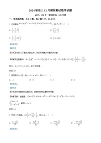 重庆市西南大学附属中学2023-2024学年高三上学期11月模拟测试数学试题（Word版附解析）