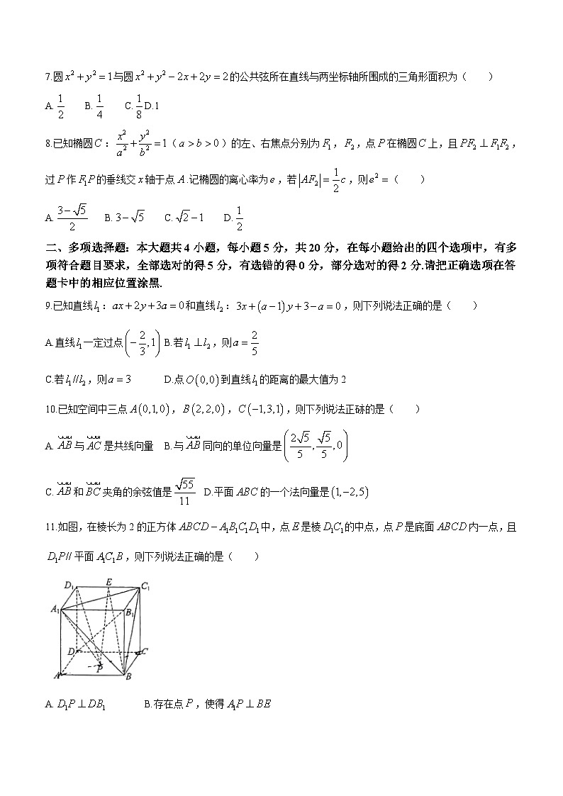 广东省东莞市重点中学2023-2024学年高二上学期第二次段考（期中）数学试题(无答案)02