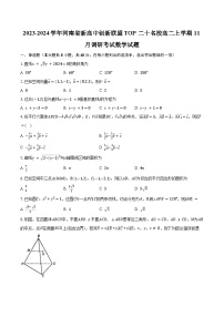2023-2024学年河南省新高中创新联盟TOP二十名校高二上学期11月调研考试数学试题（含解析）