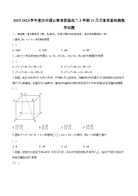 2023-2024学年重庆市缙云教育联盟高二上学期11月月度质量检测数学试题（含解析）