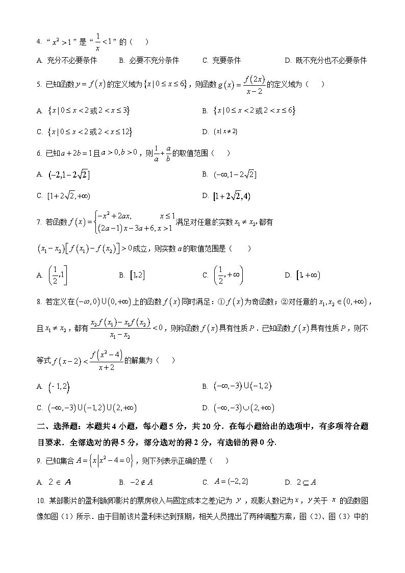 四川省南充高级中学2023-2024学年高一上学期期中数学试题（Word版附解析）02