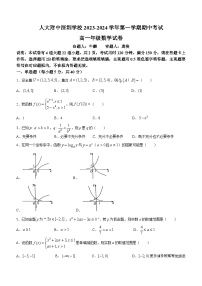 广东省深圳市人大附中深圳学校2023-2024学年高一上学期期中考试数学试卷