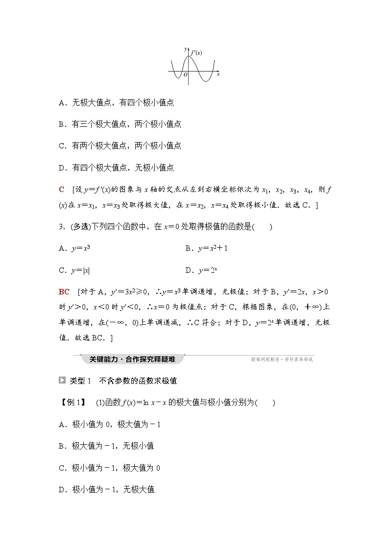 人教A版高中数学选择性必修第二册第5章5-3-2第1课时函数的极值课时学案第3页