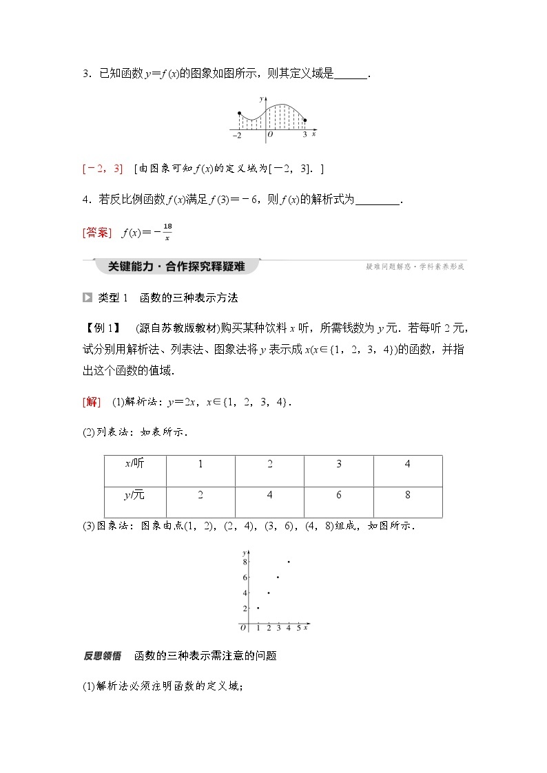 人教A版高中数学必修第一册第3章3-1-2第1课时函数的表示法课时学案03