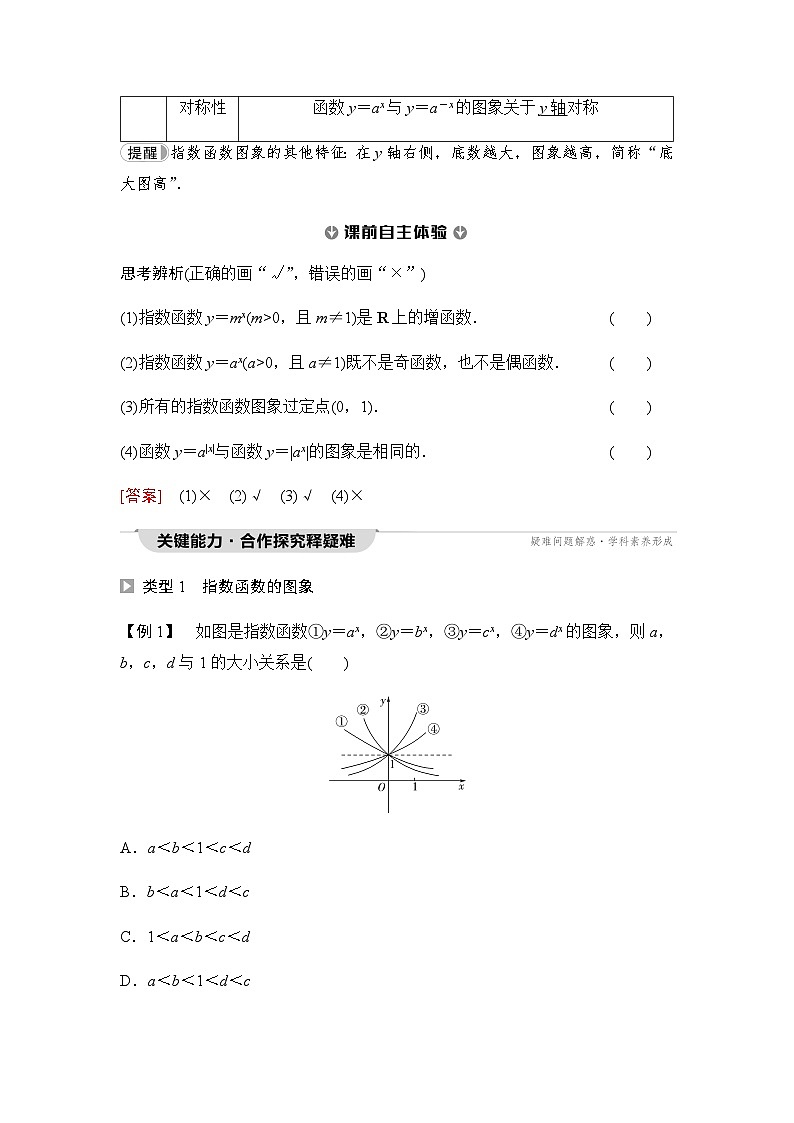 人教A版高中数学必修第一册第4章4-2第2课时指数函数的图象和性质课时学案第2页