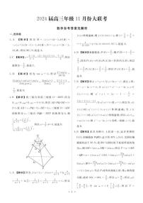 广东衡水金卷2024届高三年级11月大联考 数学试卷及参考答案