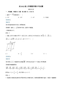 四川省眉山市仁寿县第一中学南校区2023-2024学年高二上学期期中数学试题（Word版附解析）