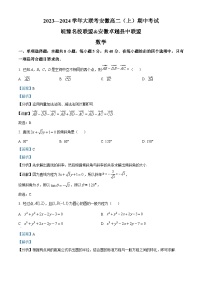 安徽省皖豫联盟2023-2024学年高二上学期期中数学试卷（Word版附解析）