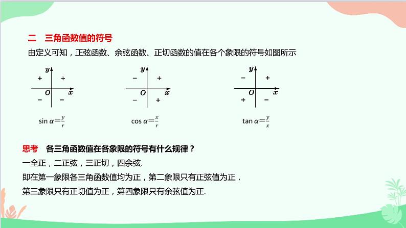 苏教版（2019）必修第一册7.2 三角函数-7.2.1 任意角的三角函数课件第6页