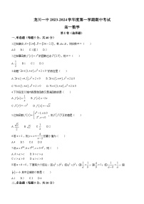 广东省河源市龙川县第一中学2023-2024学年高一上学期12月期中考试数学试题