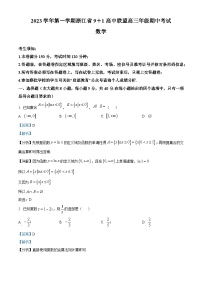 浙江省91高中联盟2023-2024学年高三上学期期中数学试题（Word版附解析）