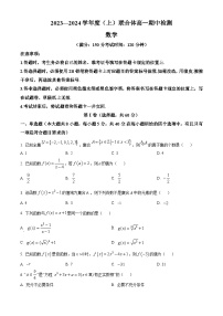 辽宁省沈阳市联合体2023-2024学年高一上学期期中检测数学试题