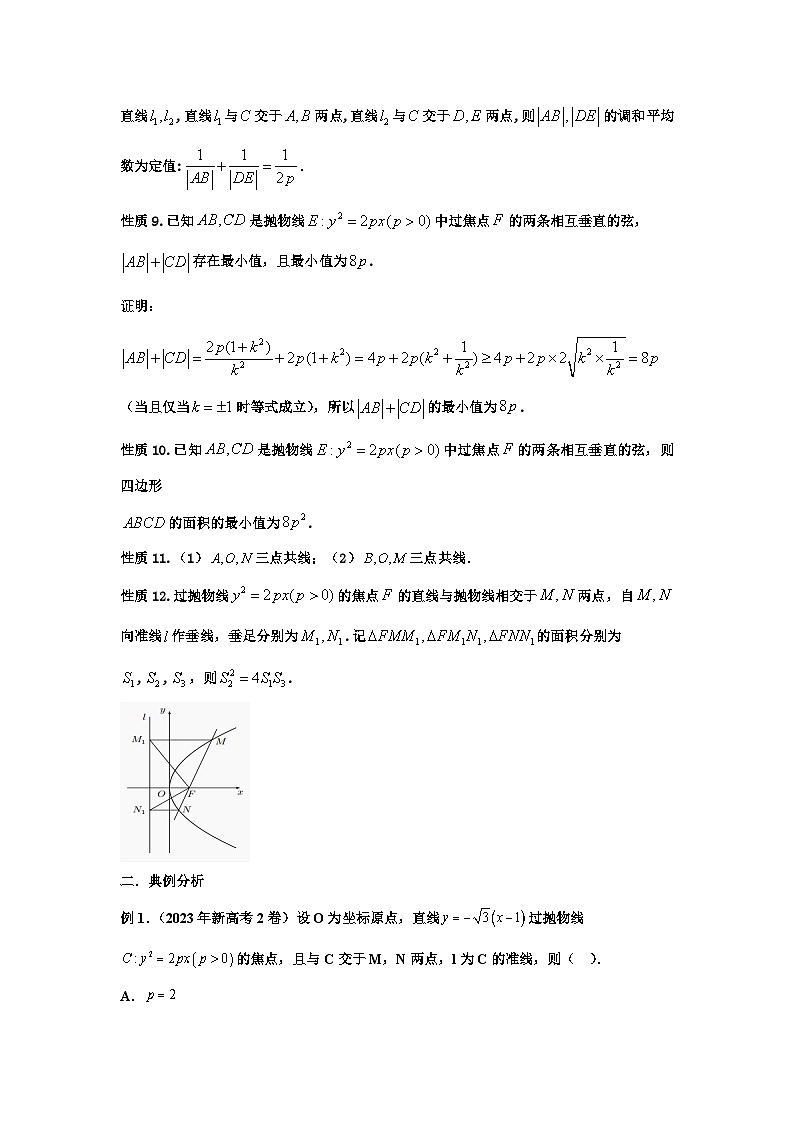 高二上学期数学核心专题9.抛物线焦点弦第3页