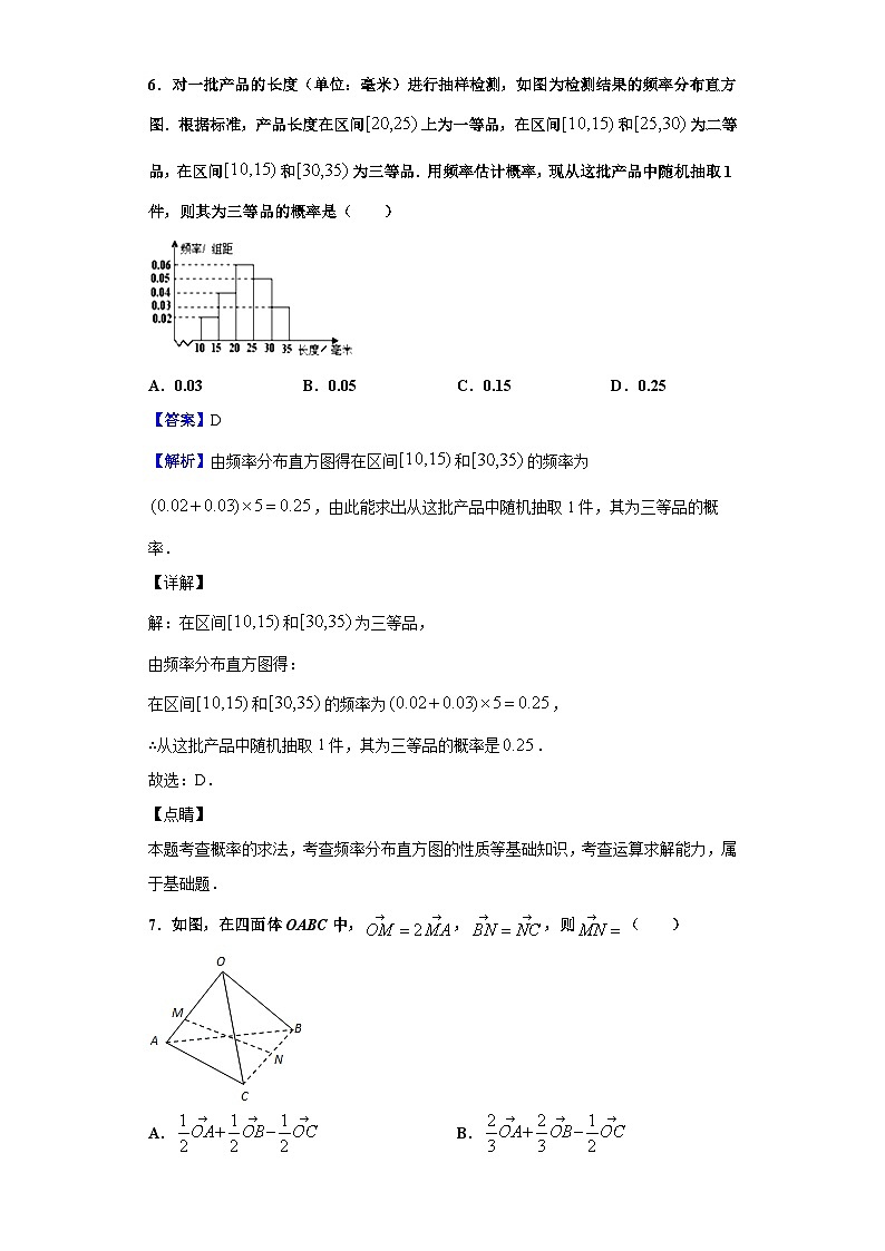 广东省广州市越秀区2019-2020学年高二上学期期末数学试题（解析版）第3页