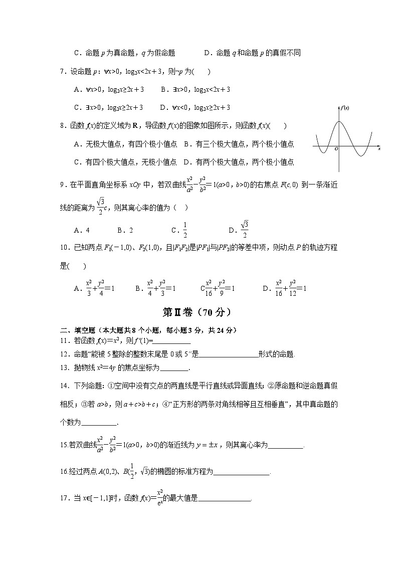 山西省阳泉市2019-2020学年高二上学期期末考试 数学（文）试题02