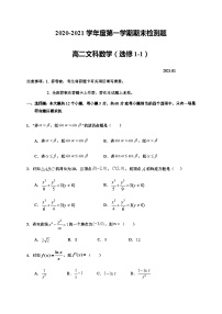 陕西省宝鸡市金台区2020-2021学年高二上学期期末考试 数学（文）试题