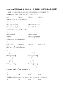 2023-2024学年河南省部分名校高一上学期第三次联考期中数学试题（含解析）