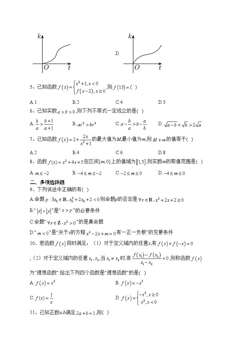 山东省青岛第五十八中学2023-2024学年高一上学期期中考试数学试卷(含答案)第2页