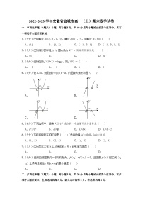2022-2023学年安徽省宣城市高一（上）期末数学试卷