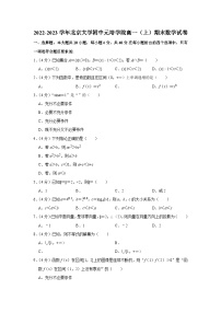 2022-2023学年北京大学附中元培学院高一（上）期末数学试卷