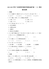 2022-2023学年广东省深圳外国语学校致远高中高一（上）期末数学试卷