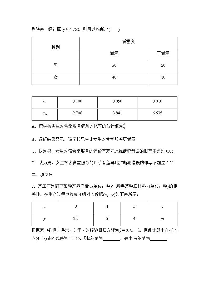 高考数学一轮复习课时分层作业65成对数据的统计分析含答案第3页