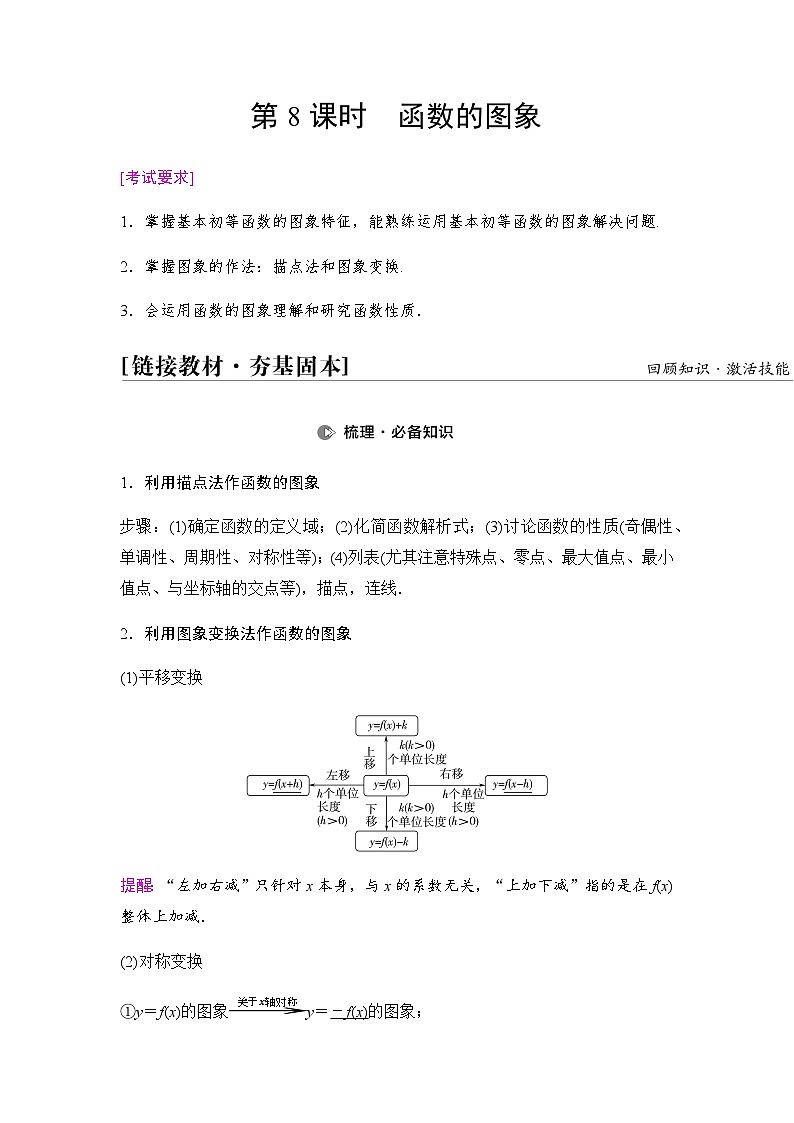 高考数学一轮复习第2章第8课时函数的图象学案第1页