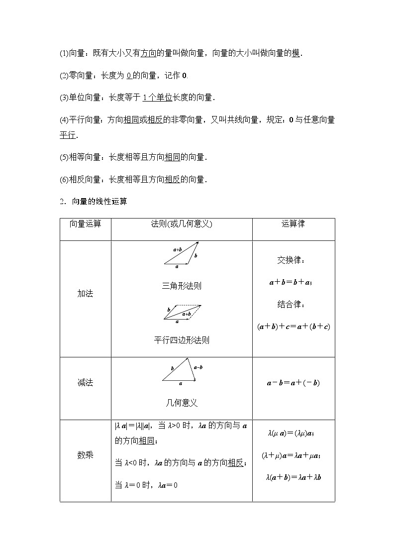 高考数学一轮复习第5章第1课时平面向量的概念及线性运算学案02