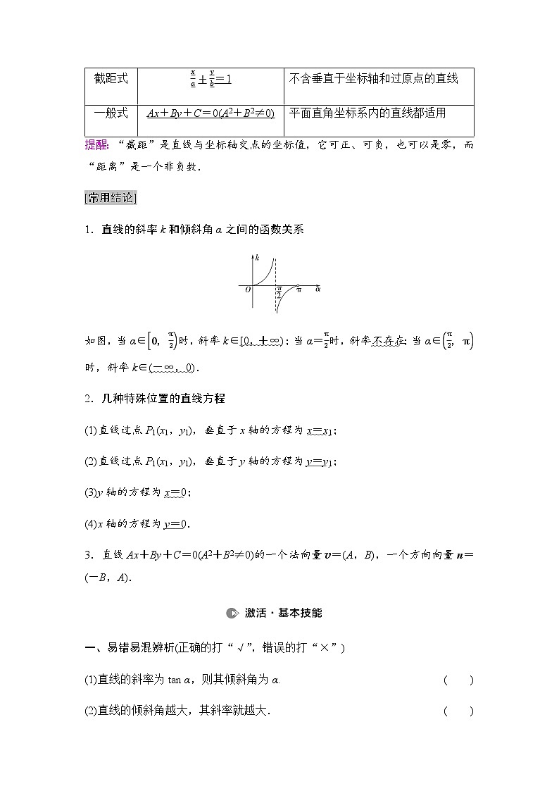 高考数学一轮复习第8章第1课时直线的方程学案03