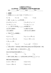 江西省宜丰中学2023-2024学年高一上学期创新部11月期中考试数学试卷(含答案)