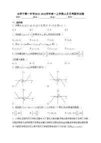 石河子第一中学2023-2024学年高一上学期11月月考数学试卷(含答案)
