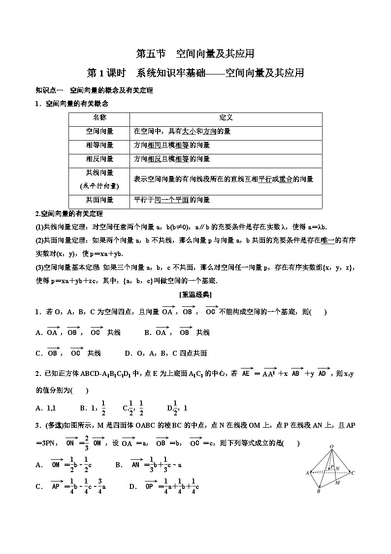 2023-2024年新高考数学一轮复习培优教案7.5《空间向量及其应用》 (2份打包，原卷版+教师版)01