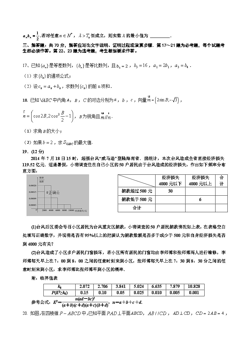 陕西省渭南市尚德中学2024届高三上学期期中考试文科数学试卷03
