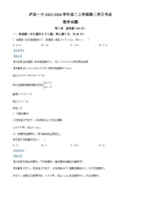 2024泸县一中高二上学期12月月考数学试题含解析