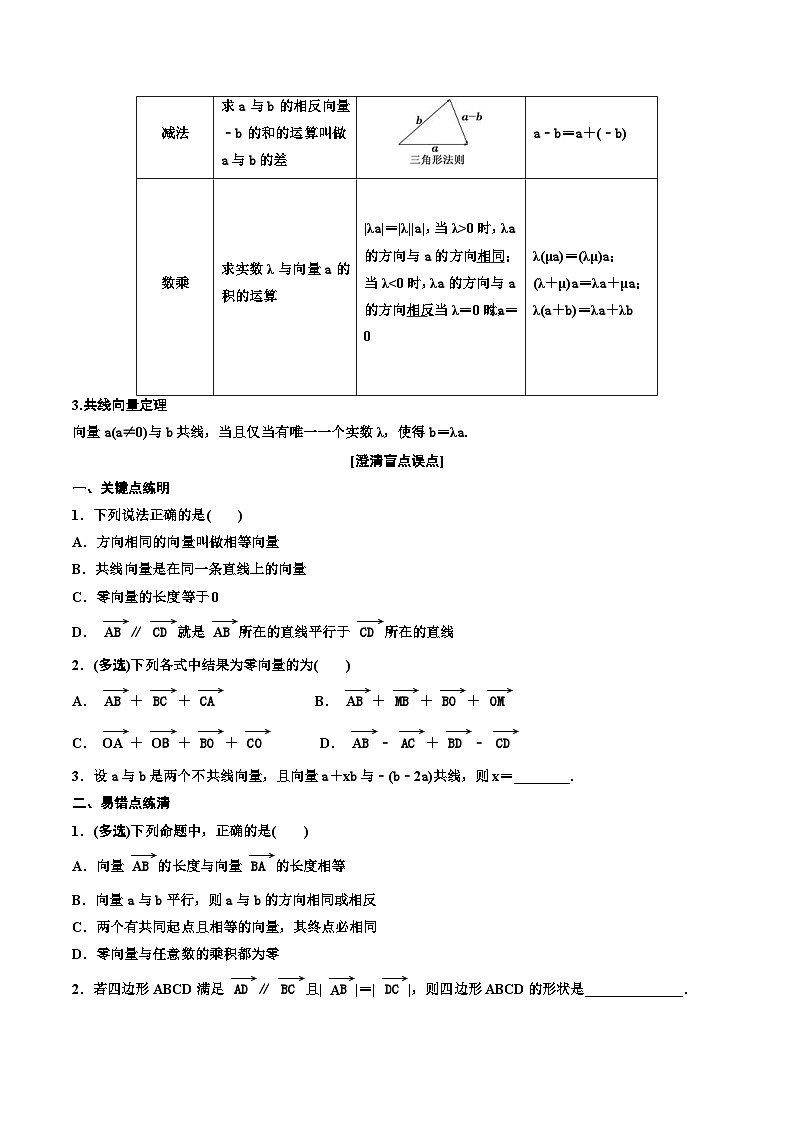 （小白高考）新高考数学(零基础)一轮复习教案5.1《平面向量的概念及线性运算》 (2份打包，原卷版+教师版)02