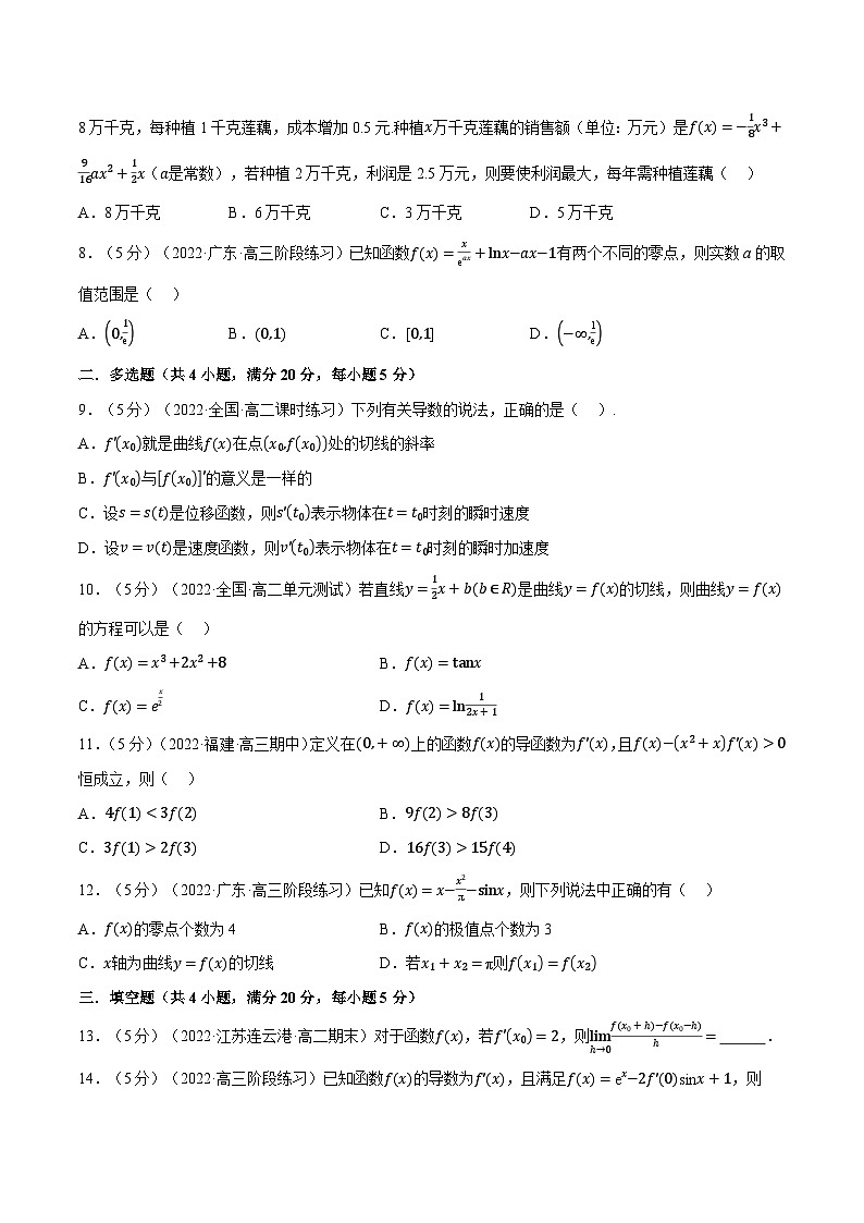 人教A版（2019）选修二 第五章一元函数的导数及其应用  全章综合测试卷02
