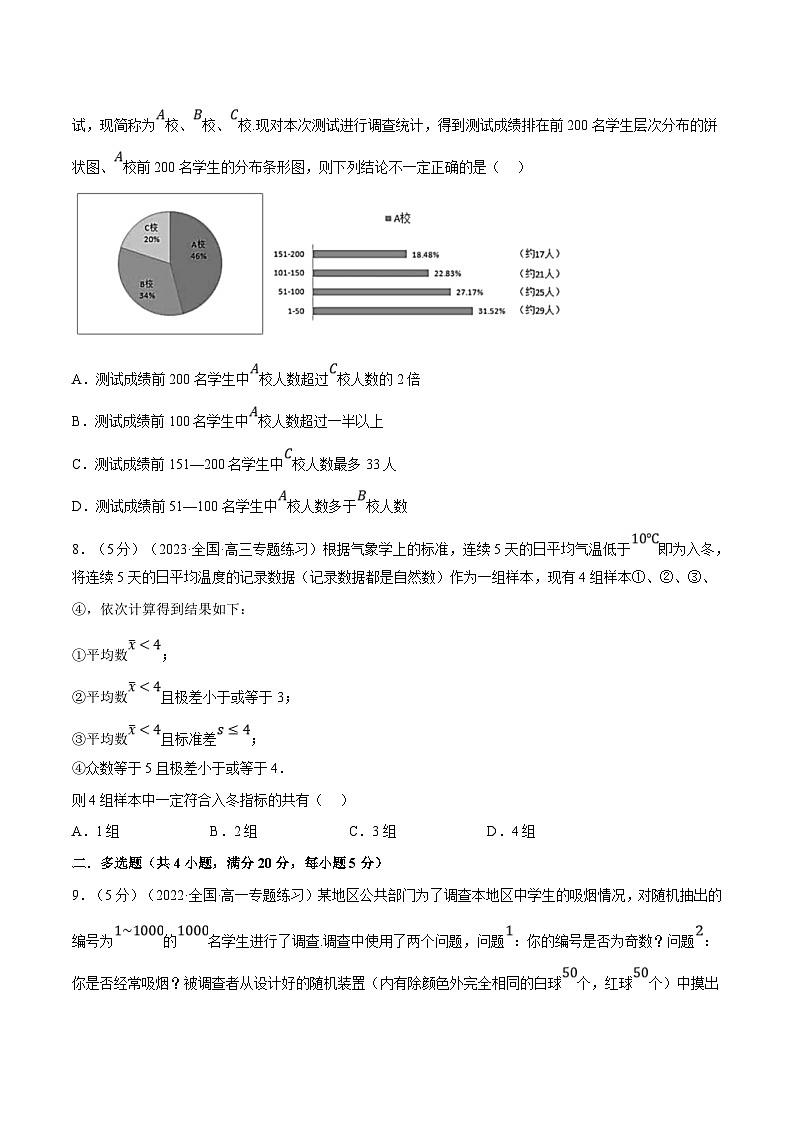 人教A版高中数学(必修第二册)同步培优讲义专题9.7 统计全章综合测试卷（提高篇）（2份打包，原卷版+教师版）03