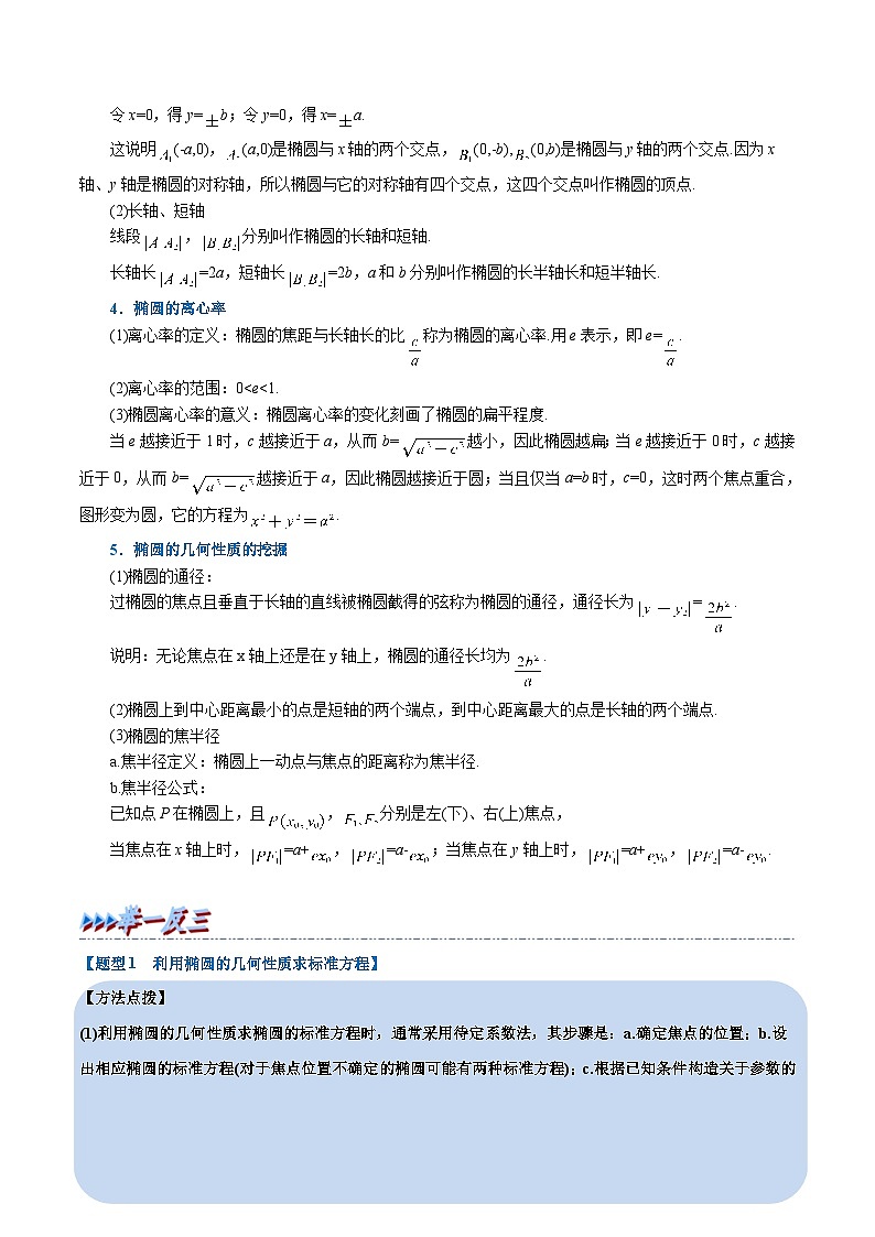 人教A版高中数学(选择性必修一)同步培优讲义专题3.3 椭圆的简单几何性质-重难点题型精讲（2份打包，原卷版+教师版）02