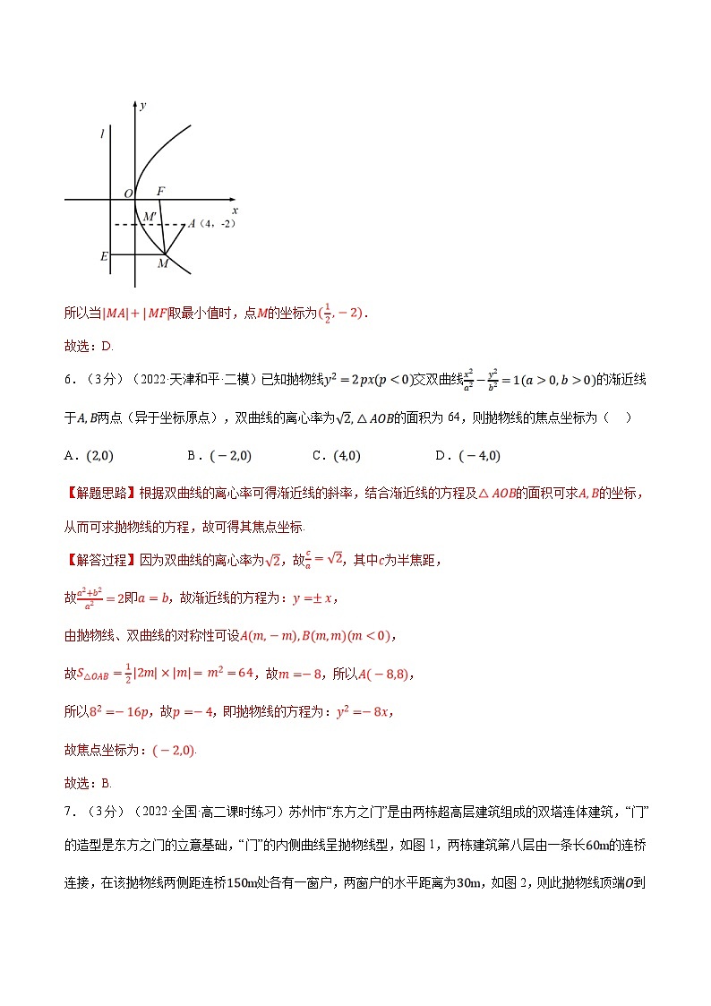 人教A版高中数学(选择性必修一)同步培优讲义专题3.12 抛物线的标准方程和性质-重难点题型检测（2份打包，原卷版+教师版）03