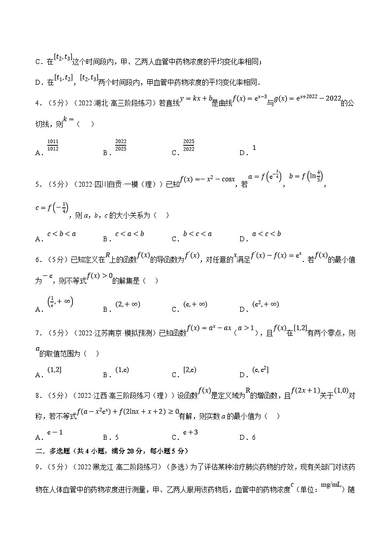 人教A版高中数学(选择性必修二)同步培优讲义专题5.9 一元函数的导数及其应用全章综合测试卷（提高篇）（2份打包，原卷版+教师版）02