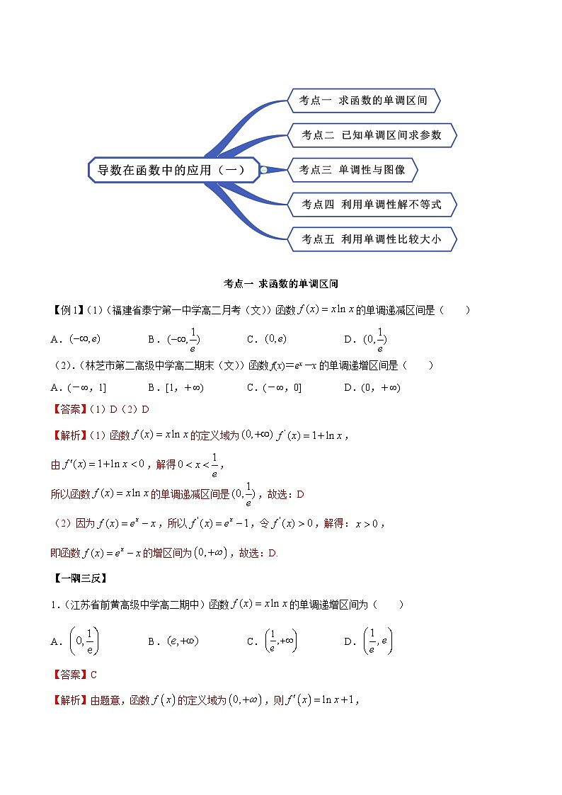人教A版（2019）选修二 第四章数列 5.3.1 函数的单调性 高频考点题型全归纳+思维导图-教师版+学生版-讲义(题型专练)02