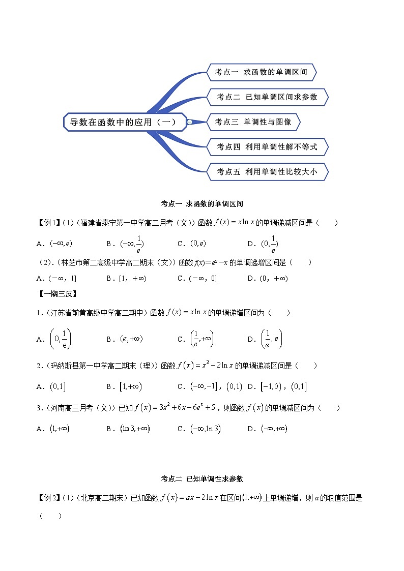 人教A版（2019）选修二 第四章数列 5.3.1 函数的单调性 高频考点题型全归纳+思维导图-教师版+学生版-讲义(题型专练)02