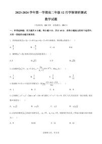 江苏省高邮市2023-2024学年高二上学期12月学情调研测试数学试卷（含答案）