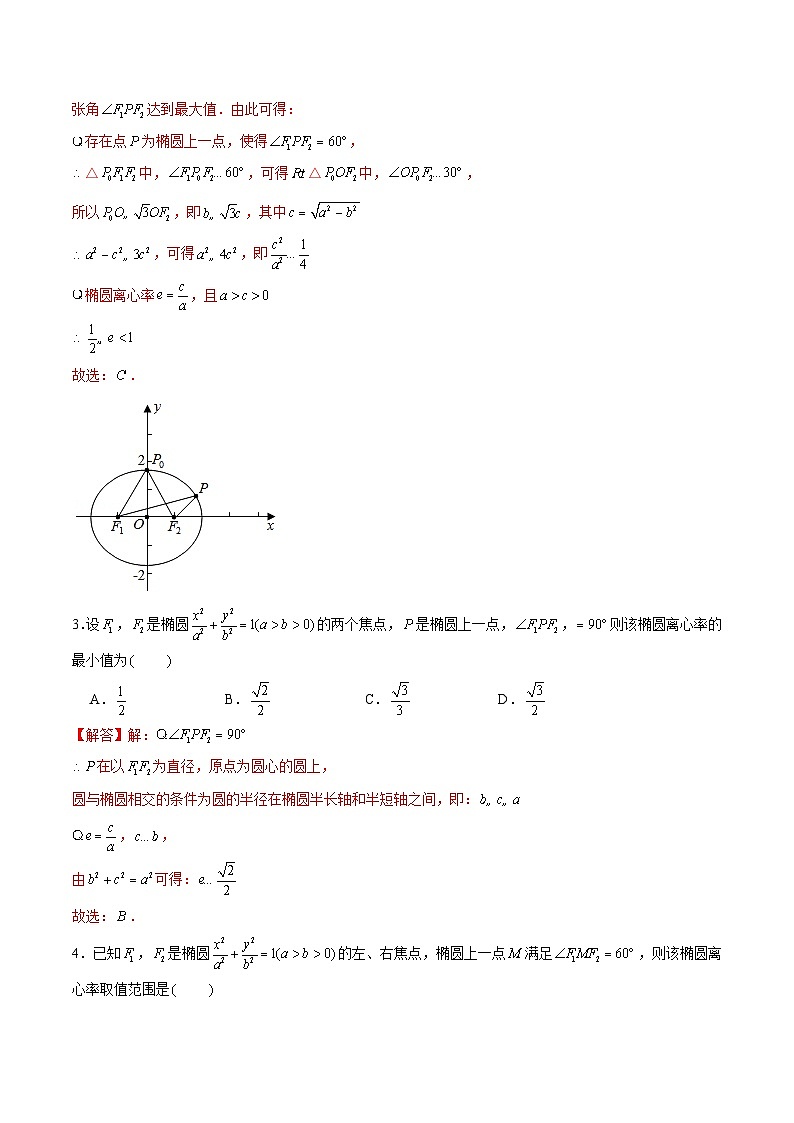 新高考数学二轮复习圆锥曲线专题突破提升练习第9讲 破解离心率问题之顶底角公式（解析版）第2页