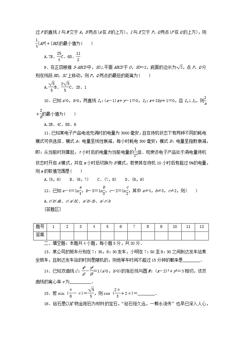 统考版2024届高考数学二轮专项分层特训卷五仿真模拟专练四文（附解析）第2页