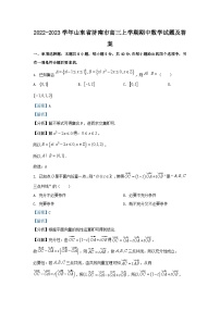 2022-2023学年山东省济南市高三上学期期中数学试题及答案