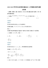 2022-2023学年河北省邯郸市魏县高三上学期期末数学试题及答案