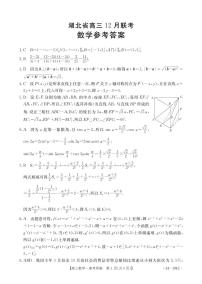 2024届湖北省部分学校高三上学期12月联考数学试卷+答案