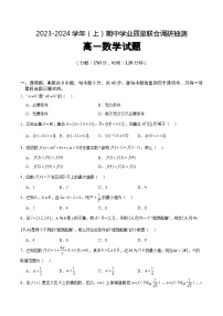 重庆市乌江新高考协作体2023-2024学年高一上学期期中联考数学试题（Word版附解析）
