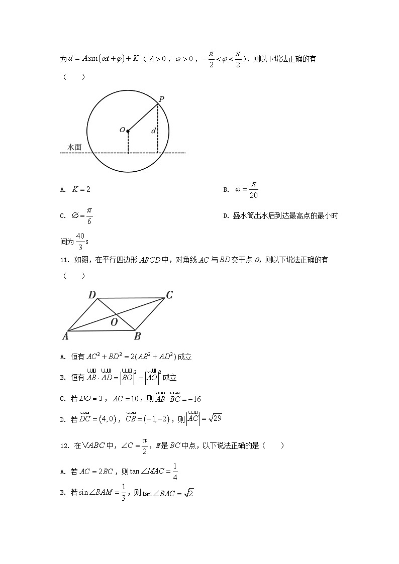 2020-2021年江苏省苏州市吴中区高一数学下学期期中试卷及答案第3页